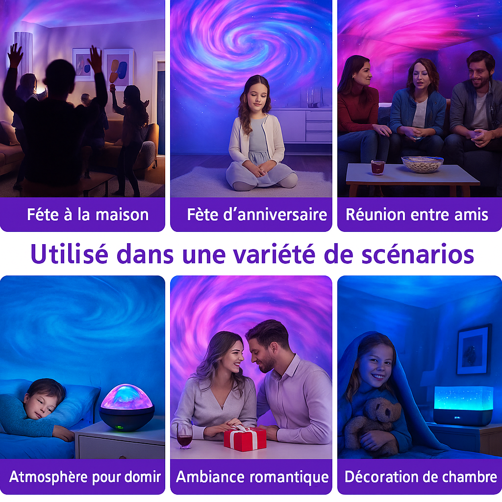 LED galaxie projecteur lumière colorée